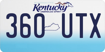 KY license plate 360UTX