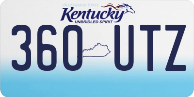 KY license plate 360UTZ