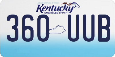 KY license plate 360UUB