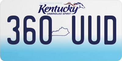 KY license plate 360UUD