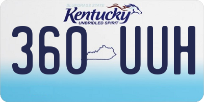 KY license plate 360UUH