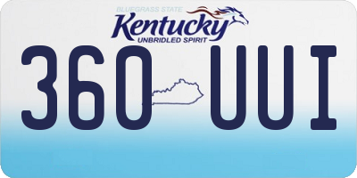KY license plate 360UUI
