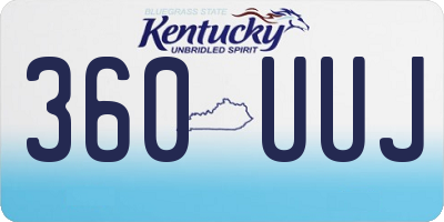 KY license plate 360UUJ