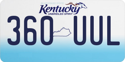 KY license plate 360UUL