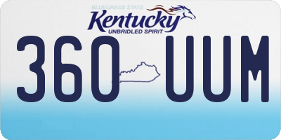 KY license plate 360UUM