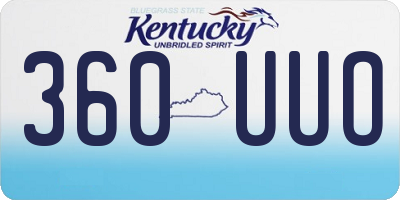 KY license plate 360UUO