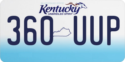KY license plate 360UUP