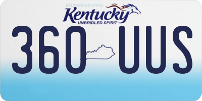 KY license plate 360UUS