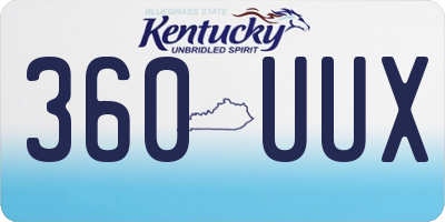KY license plate 360UUX