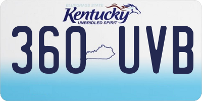 KY license plate 360UVB