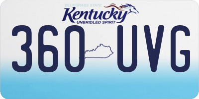 KY license plate 360UVG