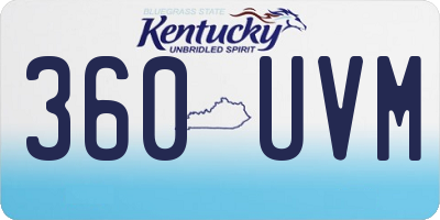 KY license plate 360UVM