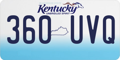 KY license plate 360UVQ