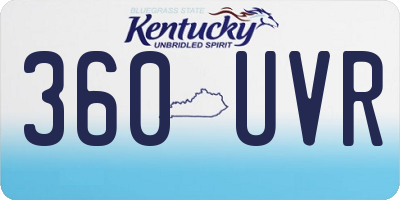 KY license plate 360UVR