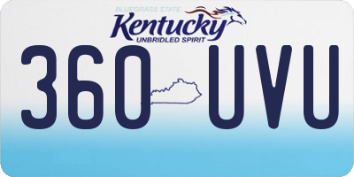 KY license plate 360UVU