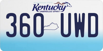 KY license plate 360UWD