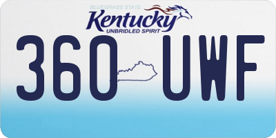 KY license plate 360UWF