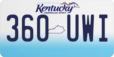 KY license plate 360UWI