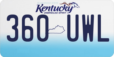KY license plate 360UWL