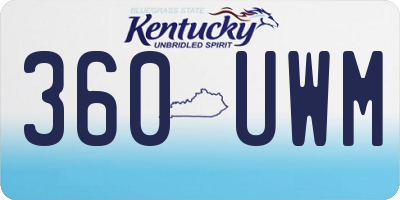 KY license plate 360UWM