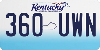 KY license plate 360UWN