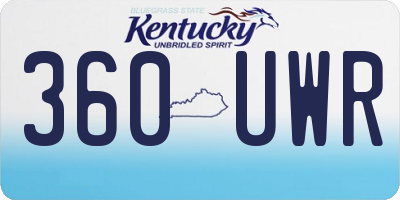 KY license plate 360UWR