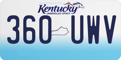 KY license plate 360UWV