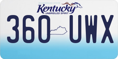 KY license plate 360UWX