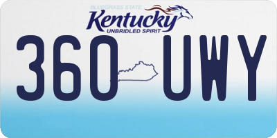 KY license plate 360UWY