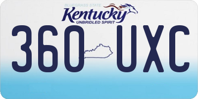 KY license plate 360UXC