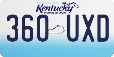 KY license plate 360UXD