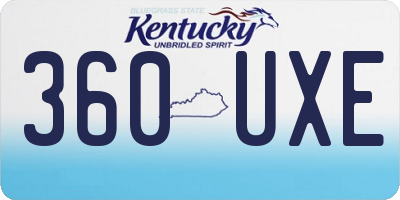 KY license plate 360UXE