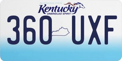KY license plate 360UXF