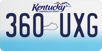 KY license plate 360UXG