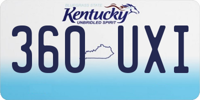 KY license plate 360UXI
