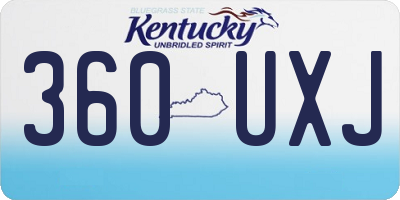 KY license plate 360UXJ