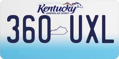 KY license plate 360UXL