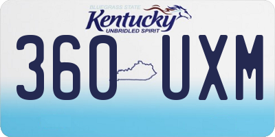 KY license plate 360UXM