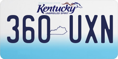 KY license plate 360UXN
