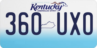 KY license plate 360UXO