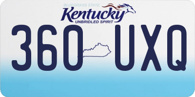 KY license plate 360UXQ