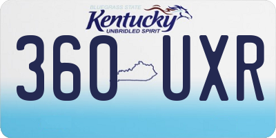 KY license plate 360UXR