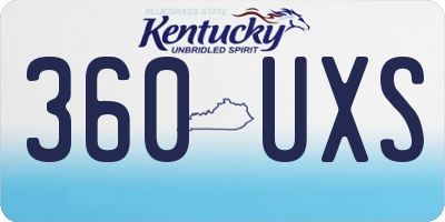 KY license plate 360UXS