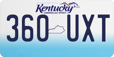 KY license plate 360UXT