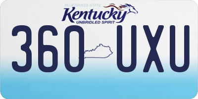 KY license plate 360UXU