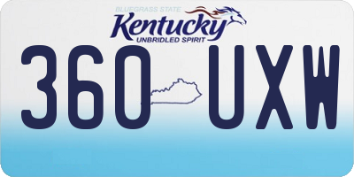 KY license plate 360UXW