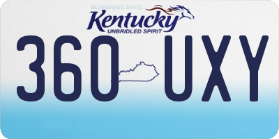 KY license plate 360UXY