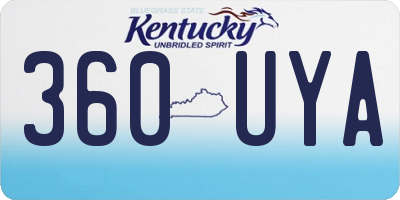 KY license plate 360UYA