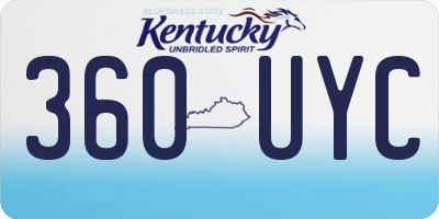 KY license plate 360UYC