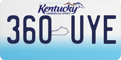 KY license plate 360UYE